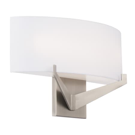Fitzgerald 16in LED Fabric Wall Sconce 3-CCT 2700K-3000K-3500K Set To 3000K In Brushed Nickel